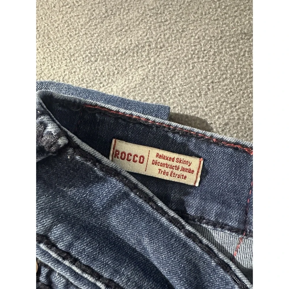 True Religion Rocco Relaxed Skinny Jeans Men's Size 36 Whiskered Denim Stretch